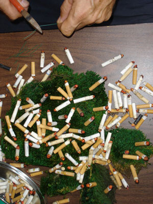 Cigarettes with hand